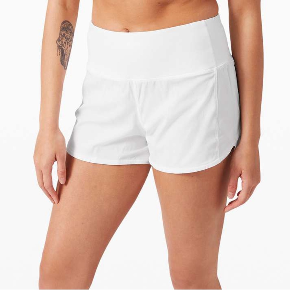 Lululemon Speed Up Short Long High-Rise *4" in White